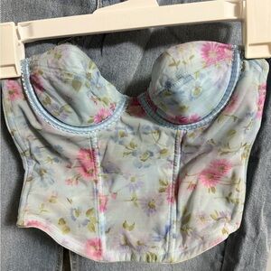 Vassarette Vintage Floral Bustier with Pastel Hues